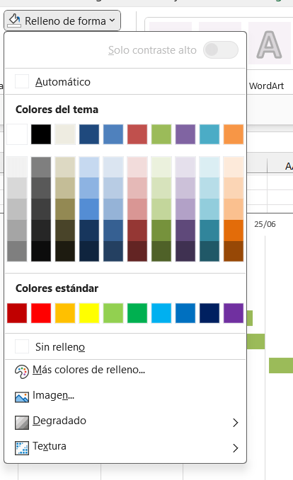 Diagrama de Gantt en Excel