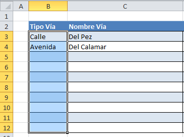 Validez de datos en Excel